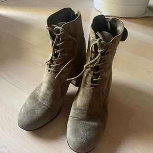 Suede lace up boots
